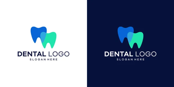 Conception Logo Clinique Dentaire Avec Chevauchement Style Logo Dentaire Abstrait — Image vectorielle