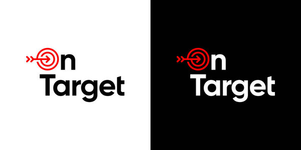 Arrow right on target logo design template graphic vector illustration. Symbol, icon, creative.