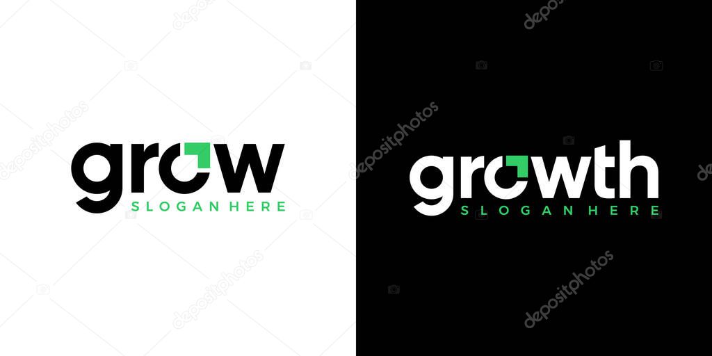 Modern growth logo design wordmark. Abstract arrow shapes logo design in letter O graphic vector illustration. Symbol, icon, creative.