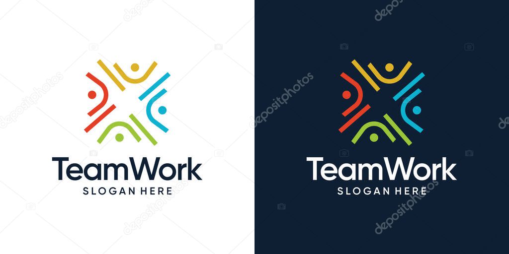 Community Logo Icon Elements Template. Community human Logo template vector. Community health care. Abstract Community logo. Vector Premium