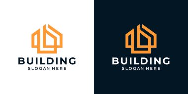 Modern ev logosu tasarım şablonu. İlk harfi b grafik tasarım olan ev binası. simge, sembol, yaratıcı.