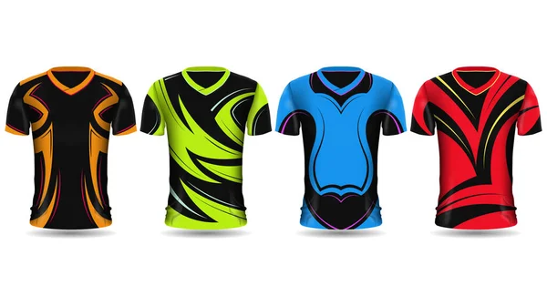 Specyfikacja Soccer Sport Esport Gaming Shirt Jersey Szablon Upozorować Mundur — Wektor stockowy