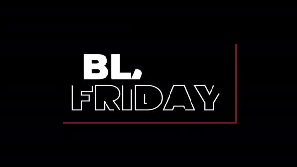 Black Friday Texto Animação Fundo Transparente Ótimo Para Celebrações Black — Vídeo de Stock