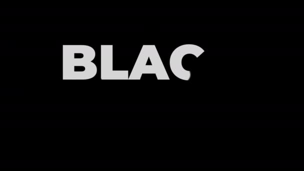 Animacja Czarnego Piątku Kanał Alfa Świetne Uroczystości Black Friday Pozdrowienia — Wideo stockowe