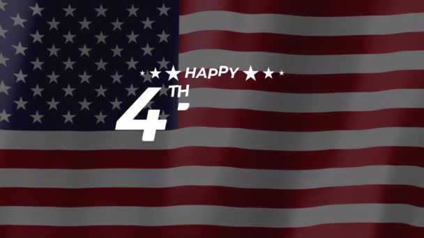 Feliz Animação Dia Independência Julho Memorial Day Usa Com Bandeira — Vídeo de Stock