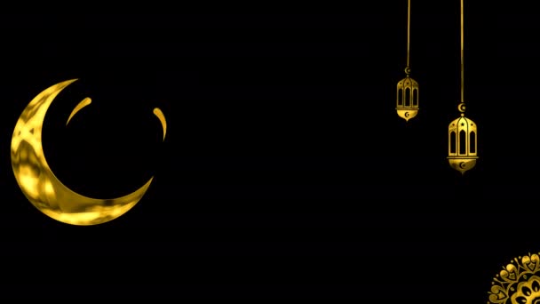 Eid Mubarak Eid Adha Eid Fitr Boldog Ünnepeket Arab Kalligráfiával — Stock videók