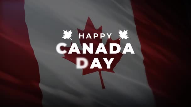 Texte Animé Fête Canada Avec Fond Ondulé Drapeau Canadien Idéal Clip Vidéo