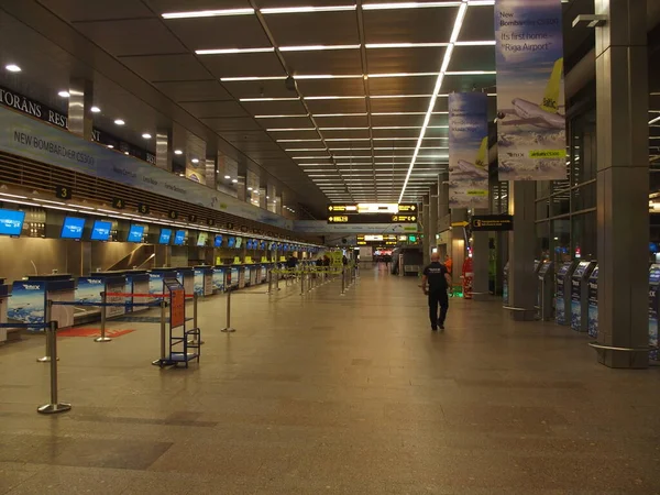 Riga Airport Lotyšsko Noci — Stock fotografie
