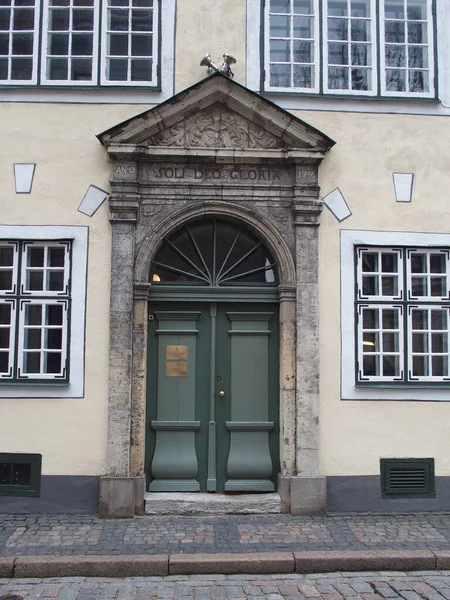 Entrée Maison Historique Riga Lettonie — Photo