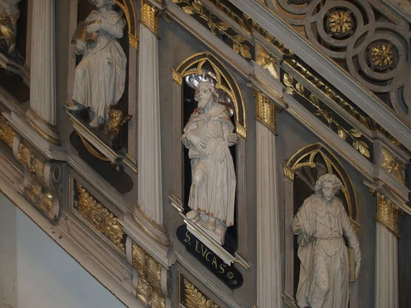 Estatua Lucas Famosa Catedral Santa María Riga Letonia — Foto de Stock