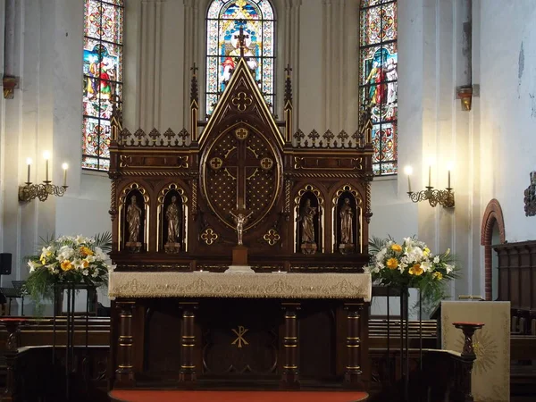 Altar Famosa Catedral Santa Maria Riga Letónia — Fotografia de Stock
