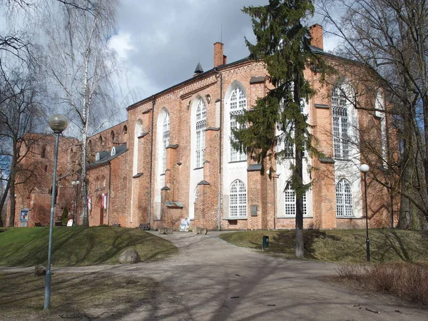 Ruines Partielles Célèbre Cathédrale Tartu Estonie — Photo