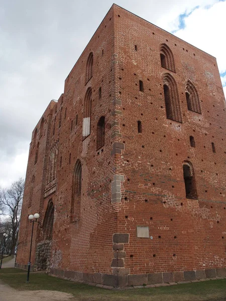Ruínas Parciais Famosa Catedral Tartu Estónia — Fotografia de Stock