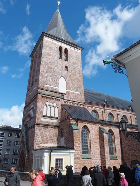 Εκκλησία Του Αγίου Ιωάννη Είναι Ένα Από Ορόσημα Της Tartu — Φωτογραφία Αρχείου