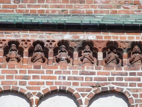 Frescos Fachada Iglesia San Juan Tartu Estonia —  Fotos de Stock