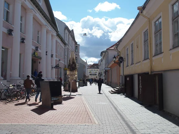 Rua Pedonal Tartu Estónia — Fotografia de Stock