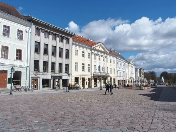 Det Vidsträckta Rådhustorget Tartu Estland — Stockfoto