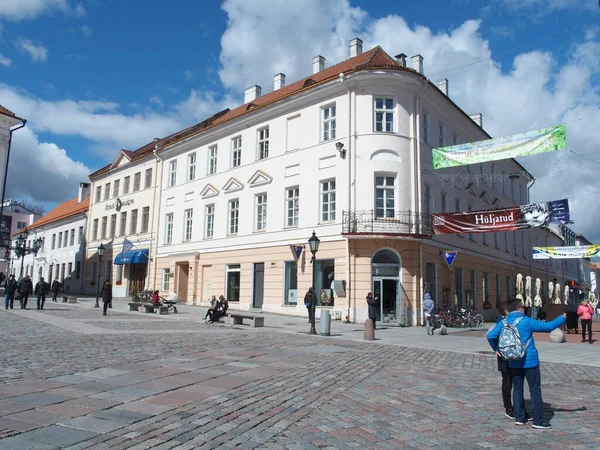 Rozlehlé Náměstí Radnice Tartu Estonsko — Stock fotografie