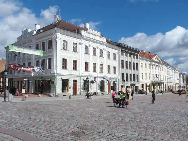Extensa Plaza Del Ayuntamiento Tartu Estonia —  Fotos de Stock