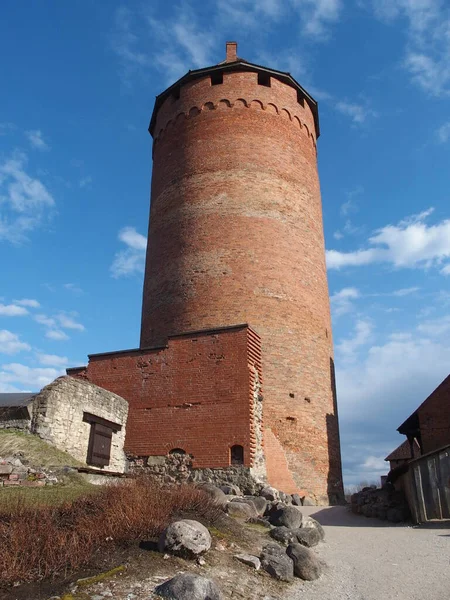 Kulatá Věž Hradu Turaida Siguldy Lotyšsko — Stock fotografie