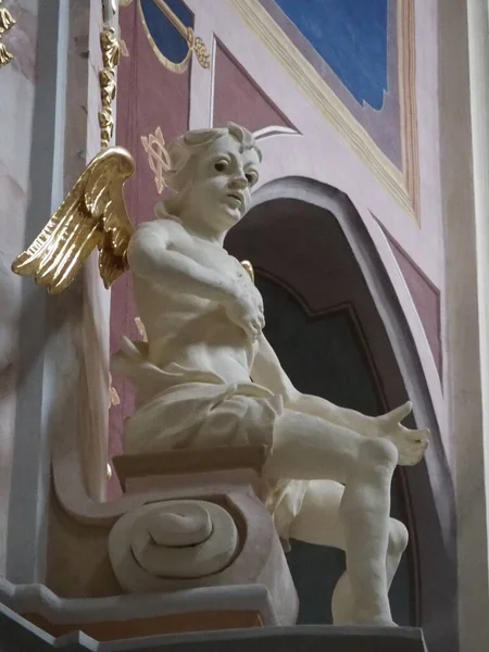 Sculpture of an angel in the Cathedral of St. Peter and Paul in Kaunas, Lithuania