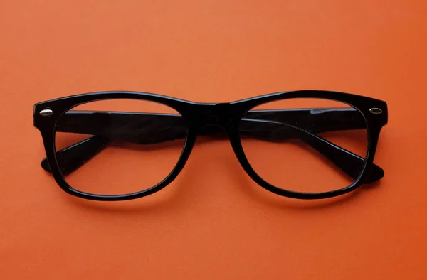 Zblízka Byt Ležel Moderní Brýle Brýle Brýle Brýle Černé Rámy — Stock fotografie