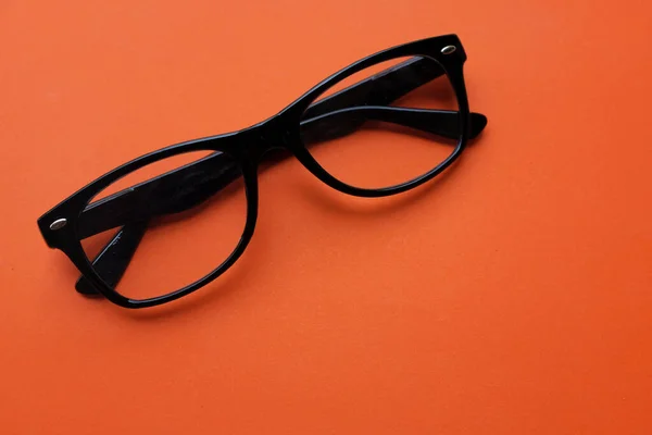Close Bovenaanzicht Een Moderne Bril Brillen Brillen Brillen Brillen Zwarte — Stockfoto