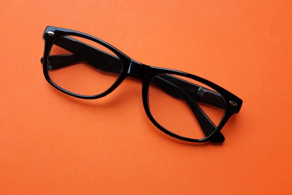 Close Bovenaanzicht Een Moderne Bril Brillen Brillen Brillen Brillen Zwarte — Stockfoto
