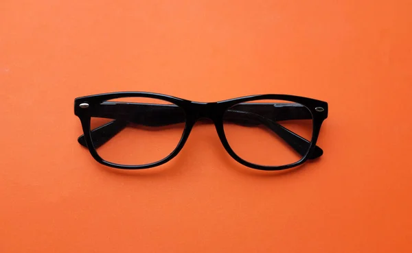 Zbliżenie Płaskie Położyć Nowoczesne Okulary Okulary Okulary Okulary Okulary Czarne — Zdjęcie stockowe