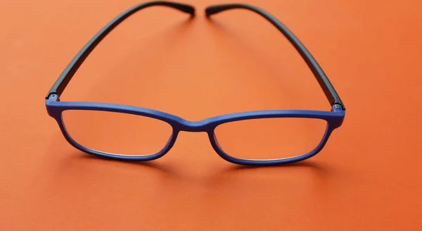 Vicino Piatto Porre Moderno Occhiali Occhiali Occhiali Occhiali Occhiali Blu — Foto Stock