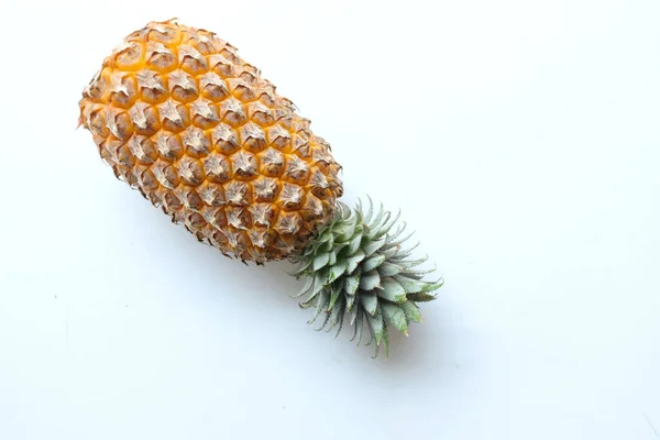 Copy Space Top View Flat Lay Fresh Pineapple Ananas Comosus — Stock Photo, Image
