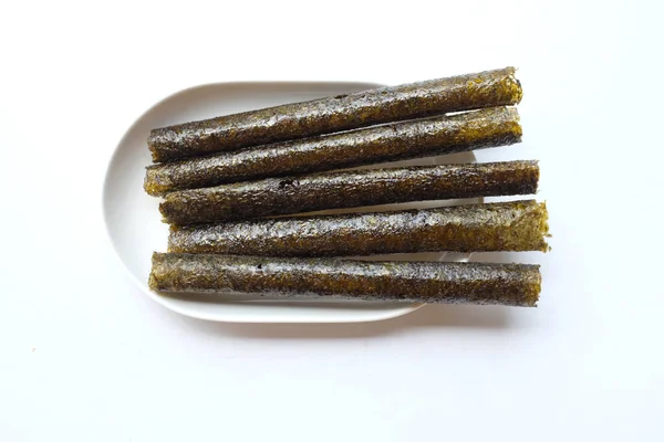 Collations Croustillantes Aux Rouleaux Algues Rouleaux Algues Frites Cuites Four — Photo