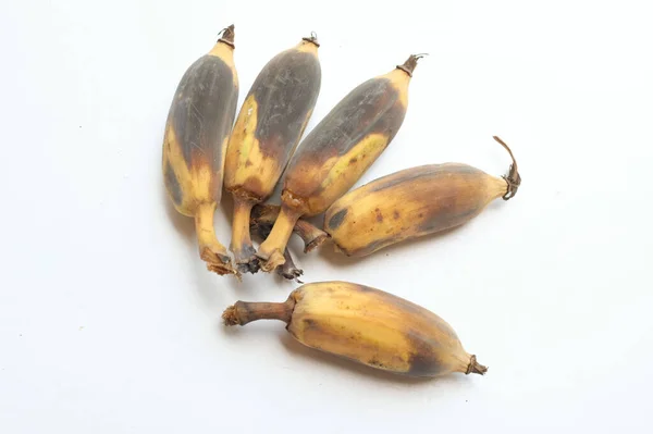 바나나 블랙몰디 바나나 배경에 분리되어 — 스톡 사진