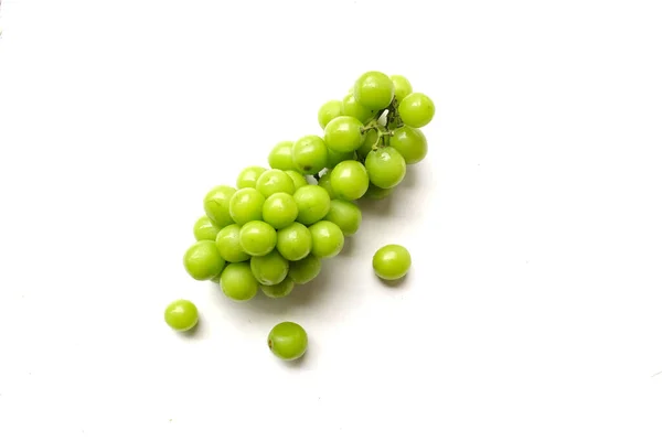 Bunch Fresh Sweet Green Shine Muscat Vitis Vinifera Grape Leaf — Stock Photo, Image