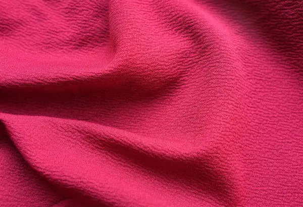 Красная Ткань Текстура Фон Смятая Ткань Ткань Ткань Ткань Волнистая — стоковое фото