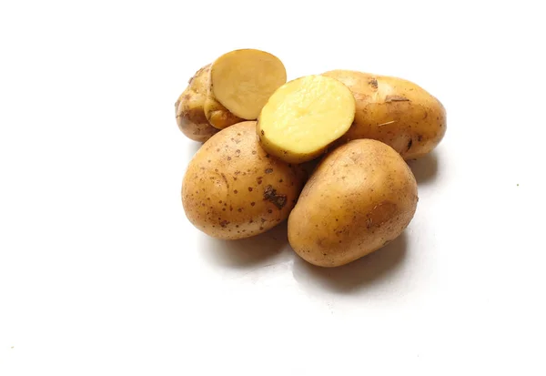 Montones Patata Cruda Fresca Solanum Tuberosum Aislado Patata Joven Sobre — Foto de Stock