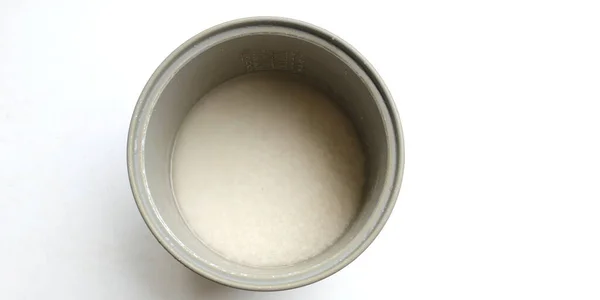Hausmädchen Waschen Reis Einweichen Reis Den Reiskocher Wasser Reis Gießen — Stockfoto