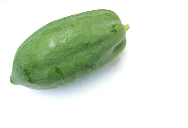 Friss Zöld Nyers Zöldséges Éretlen Zöld Papaya Papaya Szelet Félig — Stock Fotó