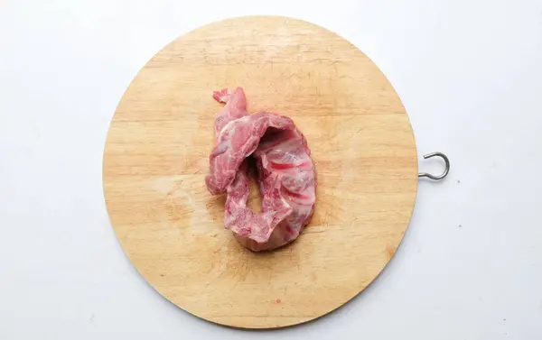 Heap Fresh Raw Pork Ribs Chopped Raw Meat Bone Raw — Stock Photo, Image