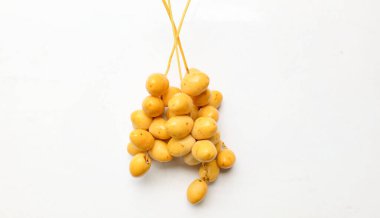 Palmiye ağaçlarının meyveleri... Dactylifera ya da salkımlı hurma ağaçları...