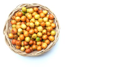 Birkaç küçük jujube (Ziziphus mauritiana Lam), jujujube, Chinese jube, Indian jujujube.. 