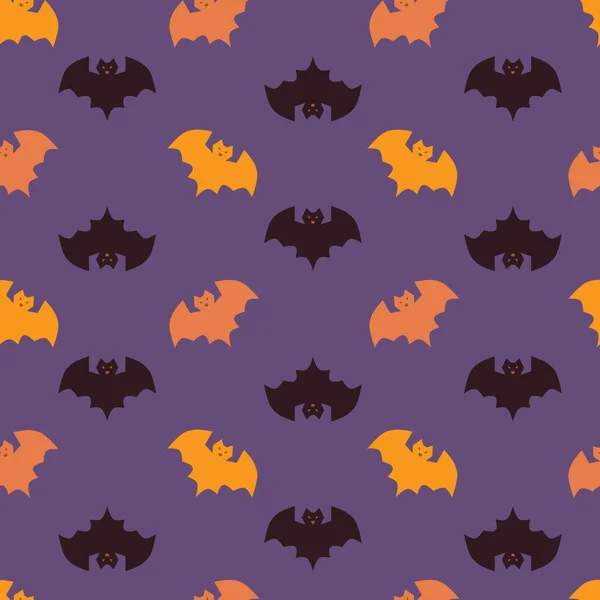 Vector Halloween Bats Seamless Repeat Pattern Background Perfect Halloween Themed — Stock Vector