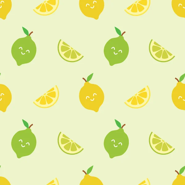 Yellow Lemons Seamless Repeat Pattern Background Surface Pattern Design Vector — Stock Vector