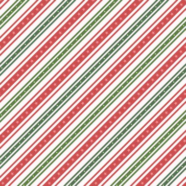 Vector Red and Green Striped seamless repeat pattern background texture. Surface Pattern Design. Great for Christmas gift wrapping paper, scrapbook, product packaging projects clipart