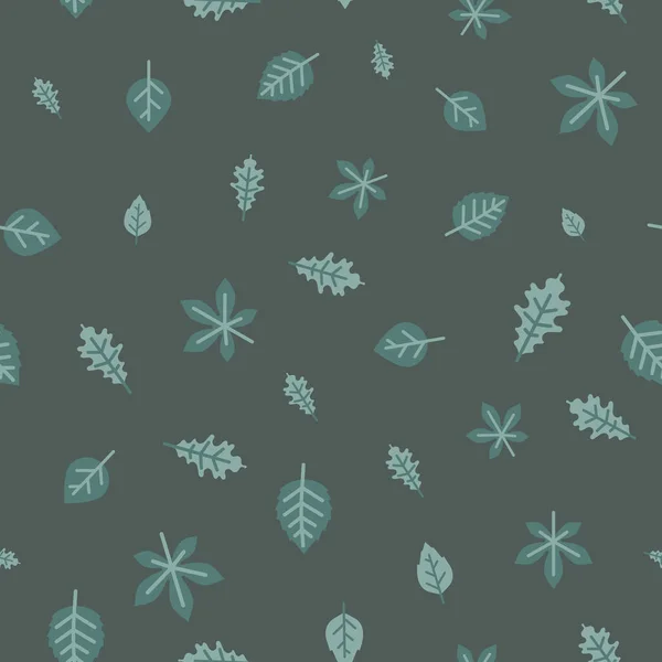 Векторная Темно Зеленая Текстурированная Осенняя Осина Береза Бук Клен Дубовые — стоковый вектор