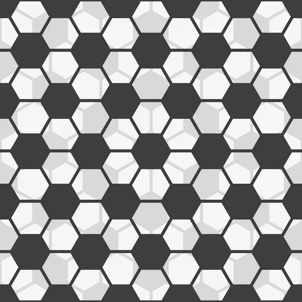 stock vector Vector Black and White Hexagon textured vector repeat pattern background illustration. Surface Pattern Design. Great for football, soccer projects