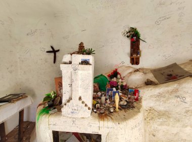 Hermitage of Our Lady of the Pena, Barranco de las Penitas valley, Betancuria Rural Park, Vega de Rio Palmas, Fuerteventura, Canary Islands, Spain