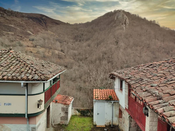Vesnice Pando Přírodní Park Somiedo Biosférická Rezervace Asturie Španělsko — Stock fotografie