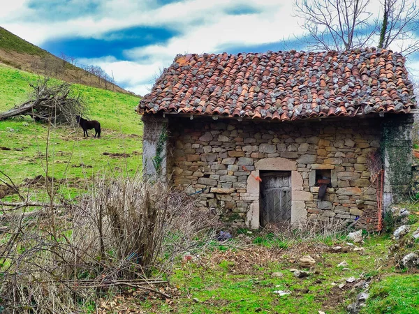 Деревня Фохо Муниципалитет Йернес Тамеса Астурия Испания — стоковое фото