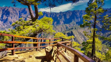 La Cumbrecita balkonu, Caldera de Taburiente Ulusal Parkı, La Palma Adası, İspanya, Avrupa